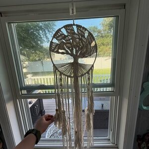 Costa Rican Handmade Bohemian Macrame Tree of Life Hanging Dream Catcher